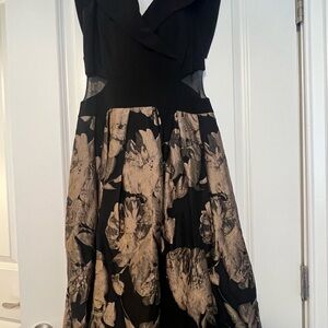 Elegant Black and Gold Floral Dress